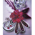 Kit Diamond Painting floral violet et noir 30 par 40cm. Diamants variés