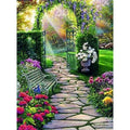 Kit diamond painting jardin enchanté portail fleuri 35 par 45cm. Diamants ronds