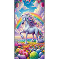 Kit diamond painting licorne arc-en-ciel 40 par 70cm. Diamants ronds