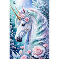 Kit diamond painting licorne hivernale enchantée diamant rond 40 par 60cm 