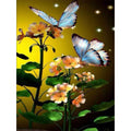 Kit complet diamond painting papillons turquoise 30 par 40cm. Diamants ronds
