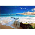 Kit diamond painting plage paradisiaque cascade 30 par 40cm. Diamants ronds