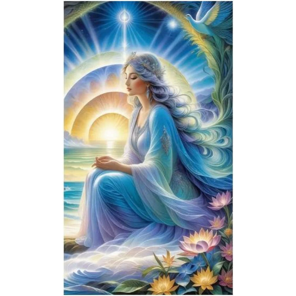 Kit diamond painting ange lotus célestes 40 par 70cm. Diamants ronds