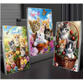 Kit Diamond Painting lot 3 chatons 30 par 40cm. Diamants ronds