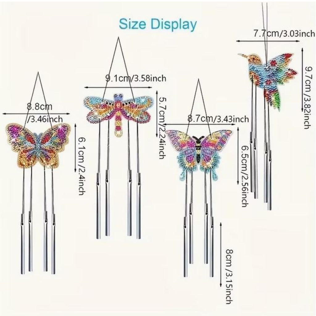 Diamond Painting 2D Carillon Papillons Libellule Colibri | Lot 4 - Art & Trésorts
