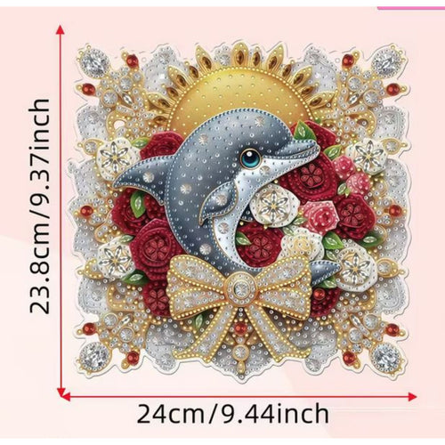 Diamond Painting 2D Dauphin Roses 24x24 - Art & Trésorts