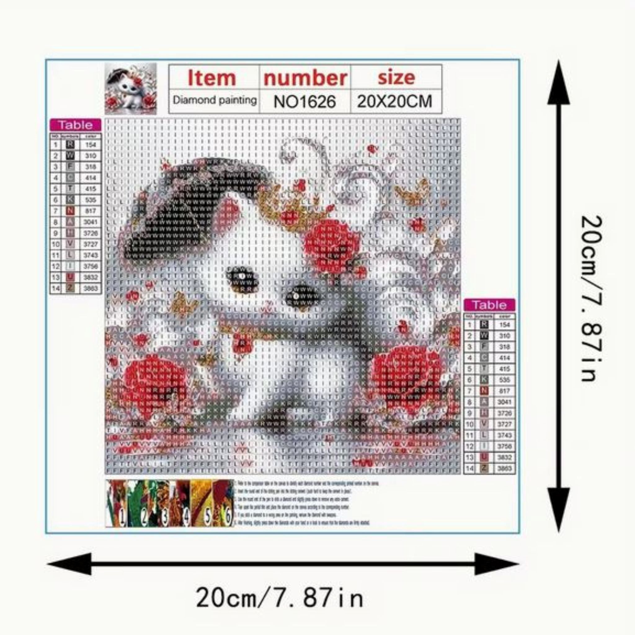 Grandeur Kit Diamond Painting chaton royal couronne 20 par 20cm. Diamants ronds  