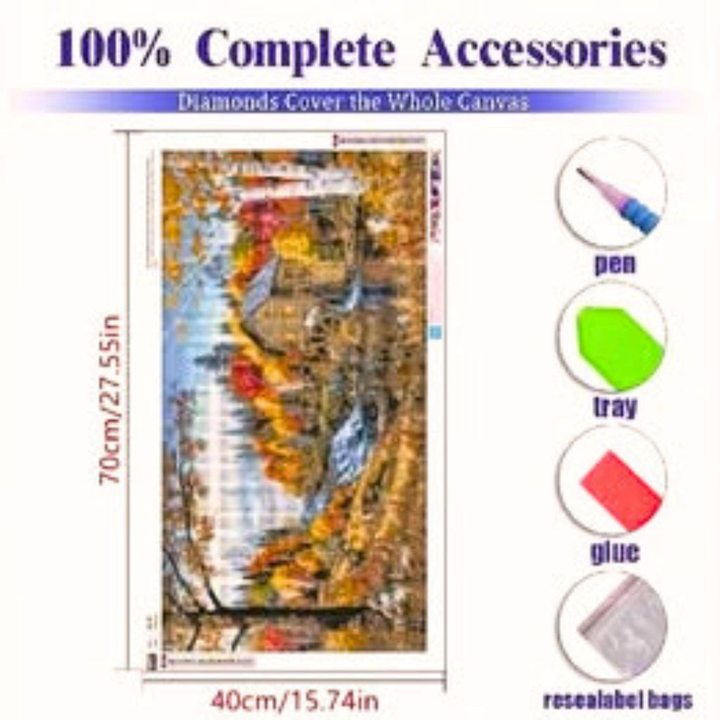 Diamond Painting Moulin Automne 40x70 - Art & Trésorts