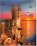 A63 - Peinture Diamant - Château au Coucher de Soleil 40x50 - Art & Trésorts