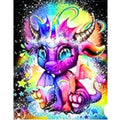 Kit complet diamond painting bébé dragon 30 par 40cm. Diamants ronds