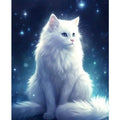 Diamond Painting Chat Blanc Céleste 30x30 - Art & Trésorts