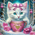 Diamond Painting Chaton Noël 30x30 - Art & Trésorts