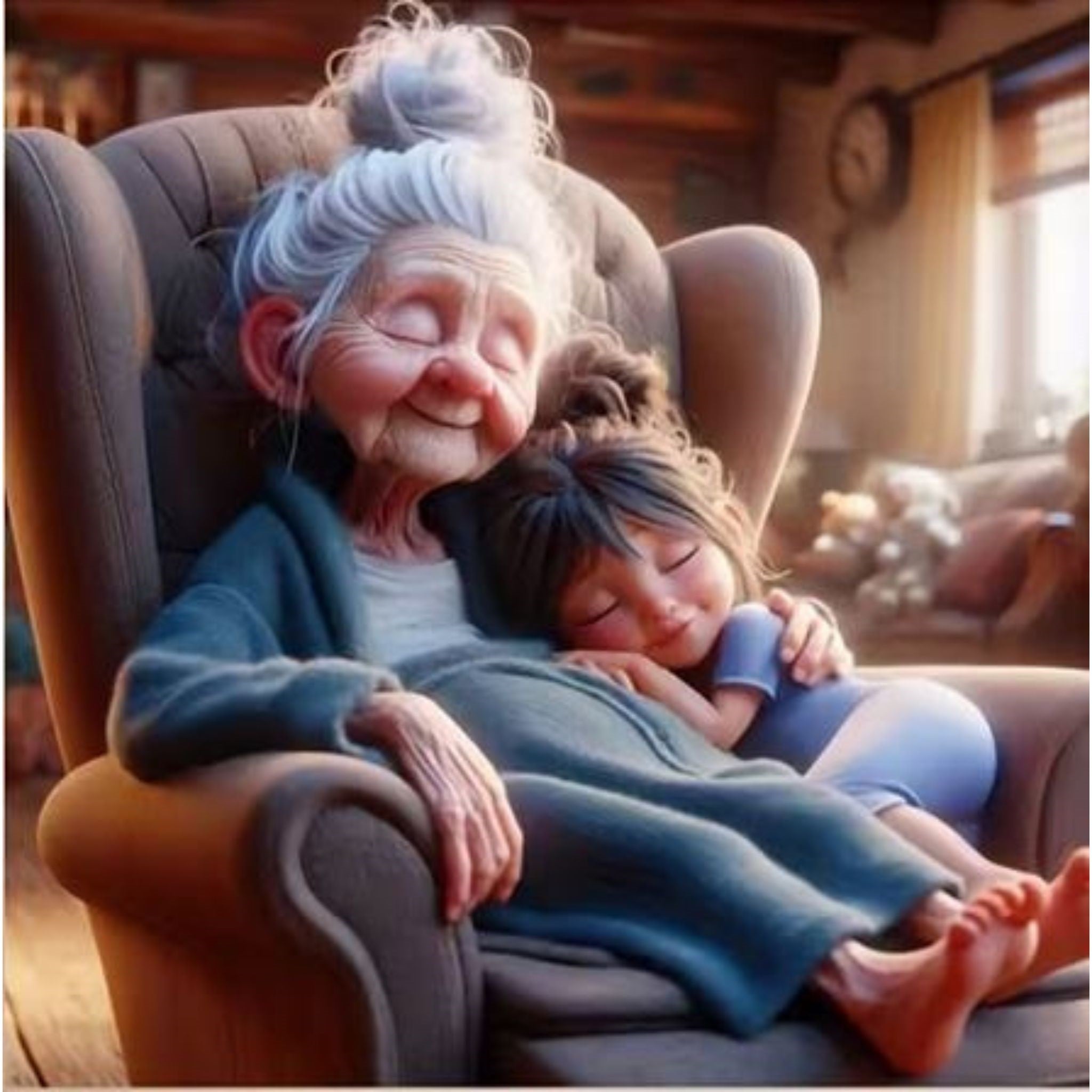 Diamond Painting Grand-Mère Petite-Fille 50x50 - Art & Trésorts