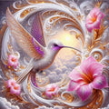 Kit complet diamond painting oiseau-mouche 40 par 40cm. Diamants ronds