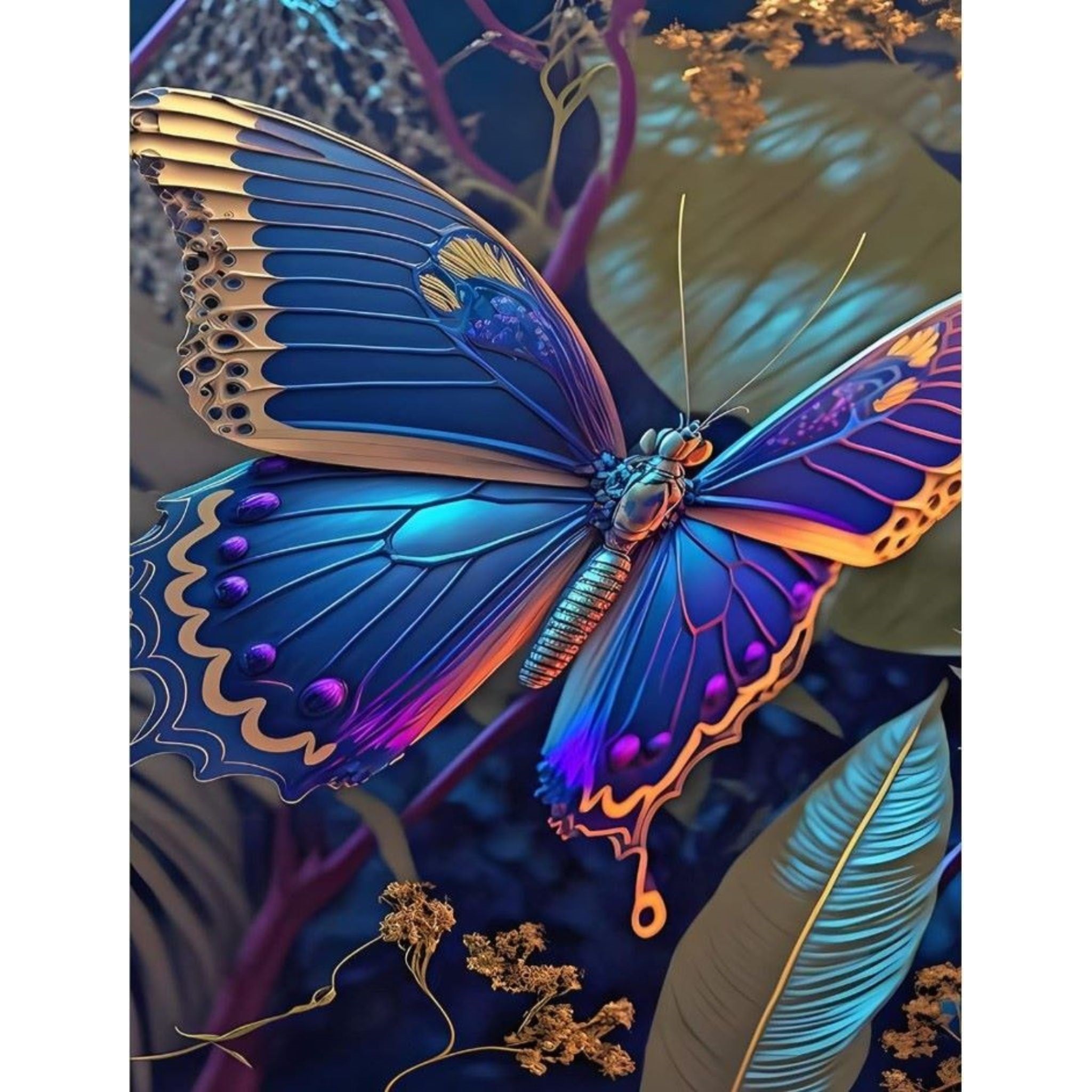 Diamond Painting Papillon Bleu 30x40 - Art & Trésorts
