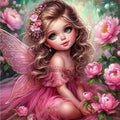Diamond Painting Petite Fée Ailes Roses 50x50 - Art & Trésorts