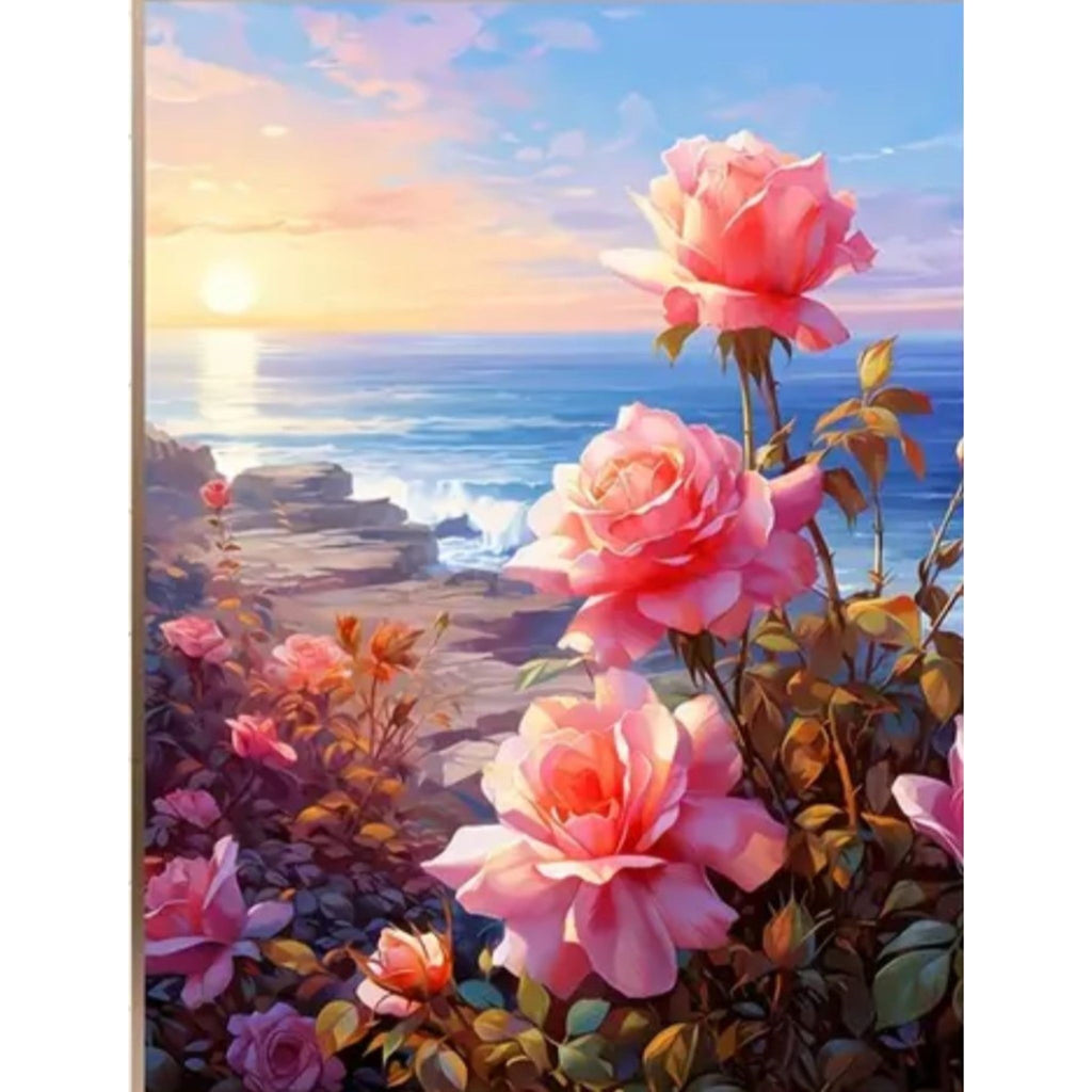 Diamond Painting Roses Bord de Mer 30x40 - Art & Trésorts