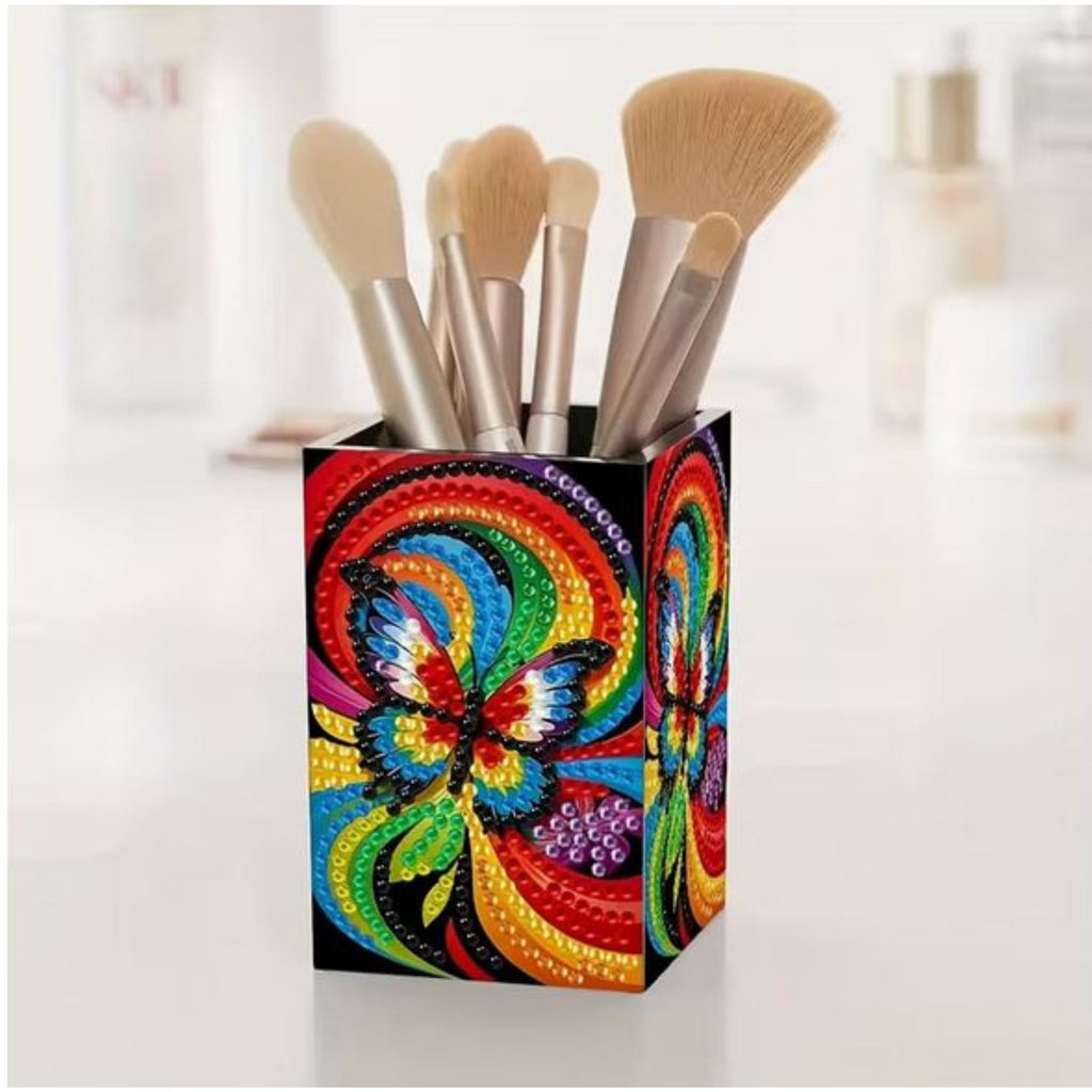 Porte Crayons Diamond Painting 3D Papillons Arc-en-Ciel - Art & Trésorts